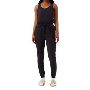 Girlfriend Collective Stretch-Jersey Jumpsuit Joggers Black Size Large